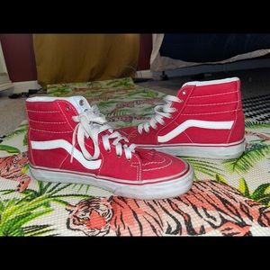 Red classic hightops vans